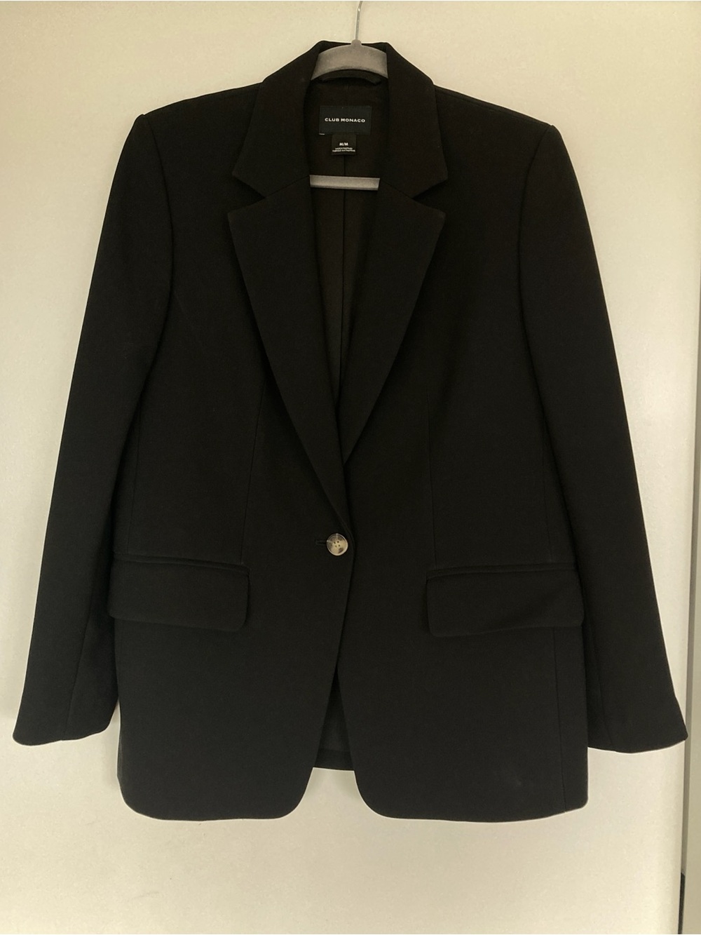 Club Monaco fluid crepe blazer Black Single-Button Tailored Blazer